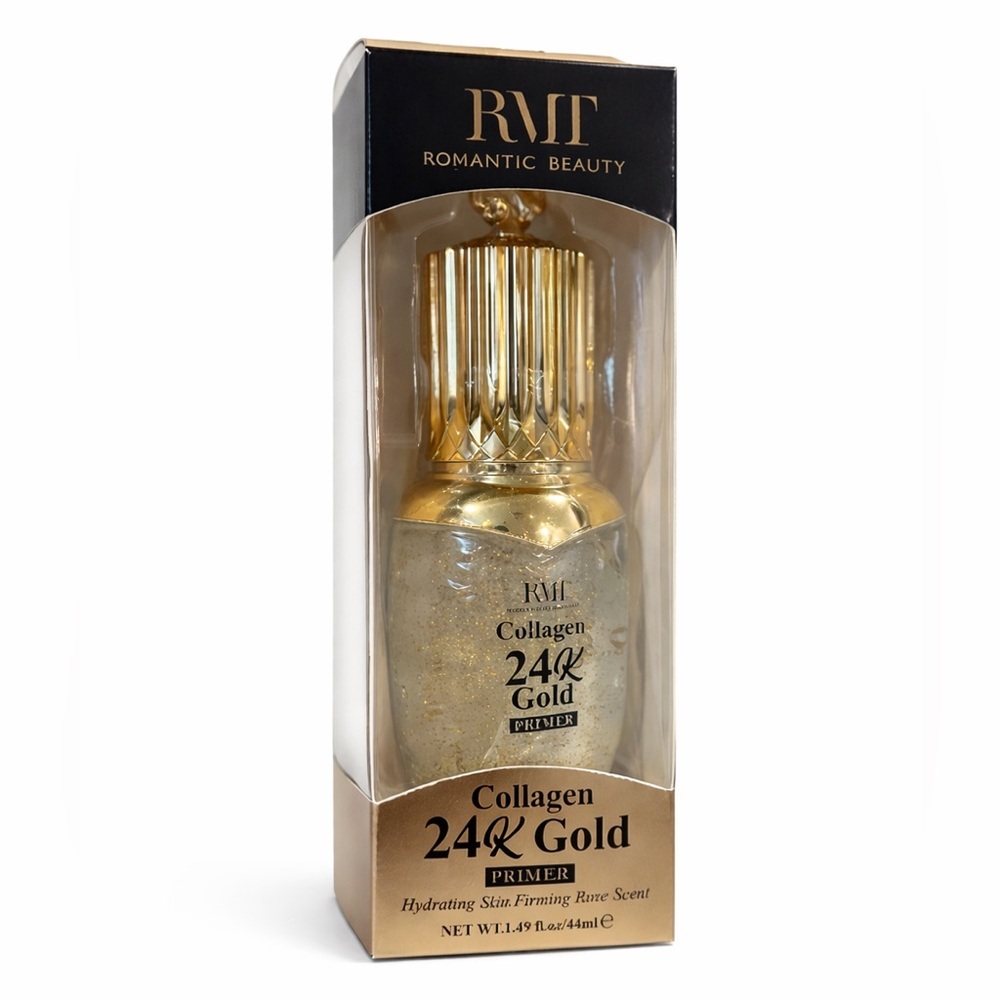 Romantic Beauty 24K Gold Collagen Face Primer Rose Scent Hydrating NWT